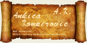 Ankica Kompirović vizit kartica